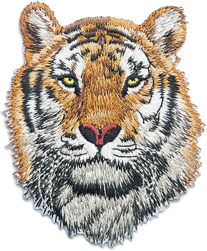 2 件 diy 老虎熨烫补丁刺绣贴花衣服补丁衣服缝制刺绣工艺